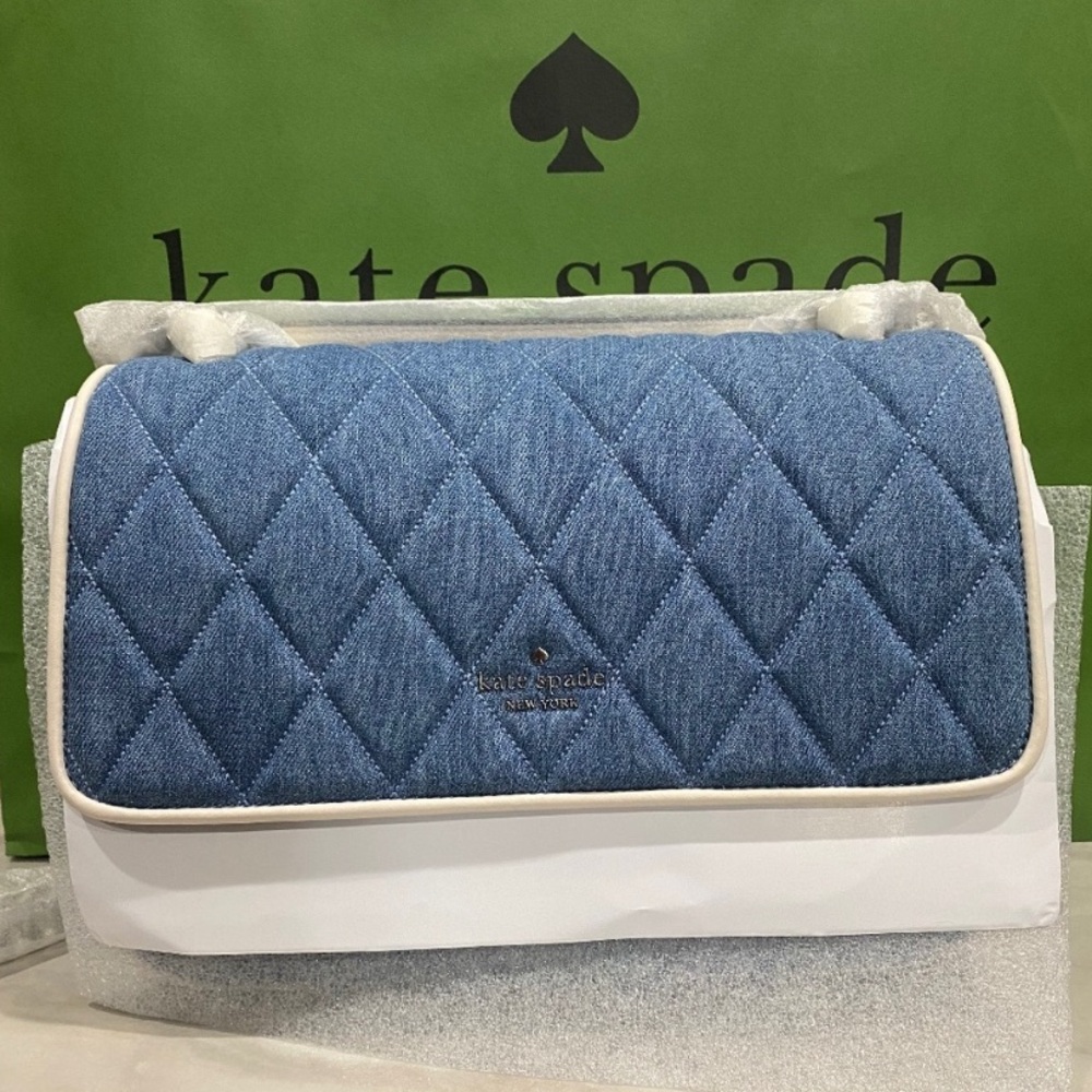 Kate Spade Carey Denim Medium Flap Shoulder Bag